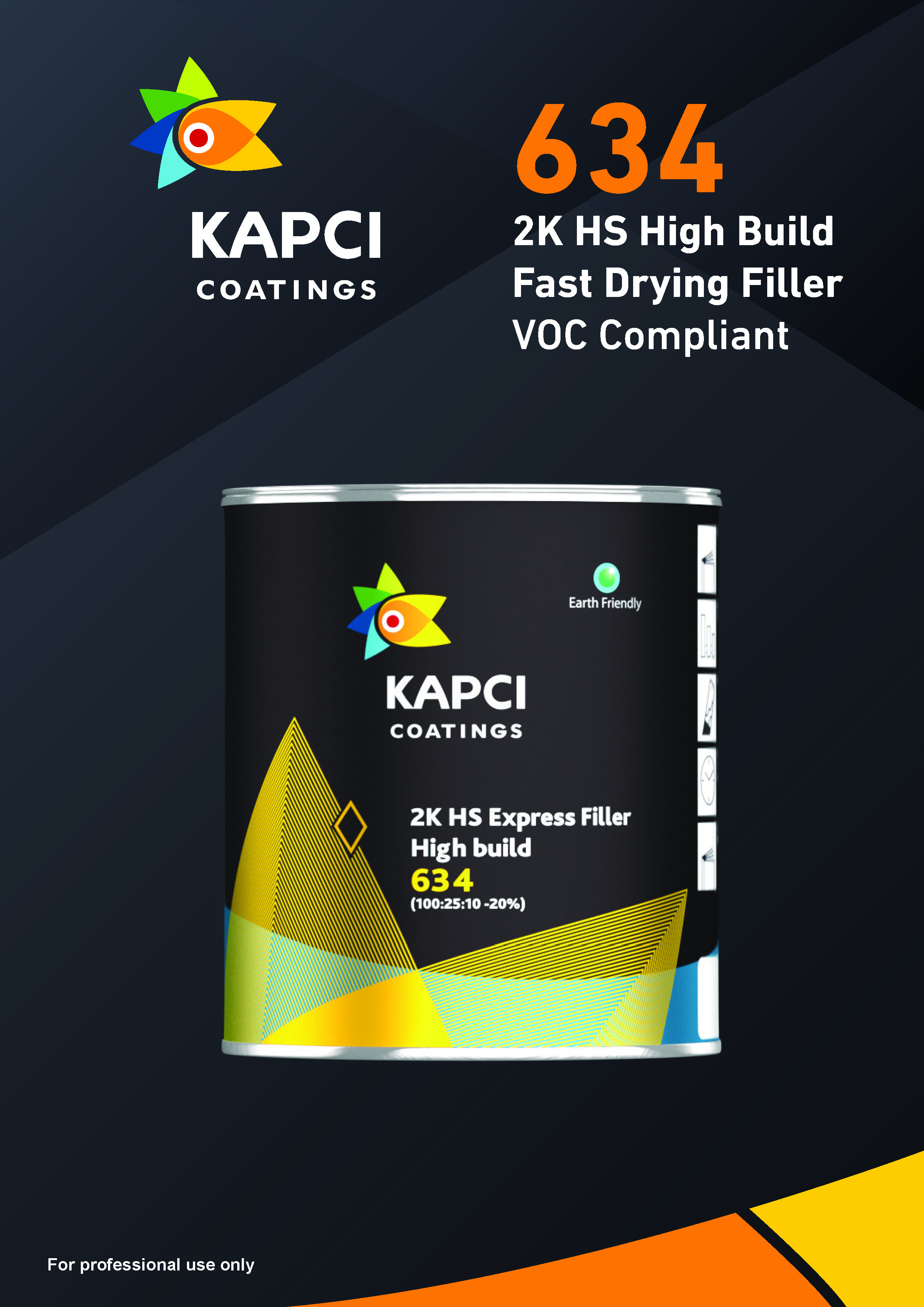KAPCI 634 2K HS High build Fast Drying Filler VOC
