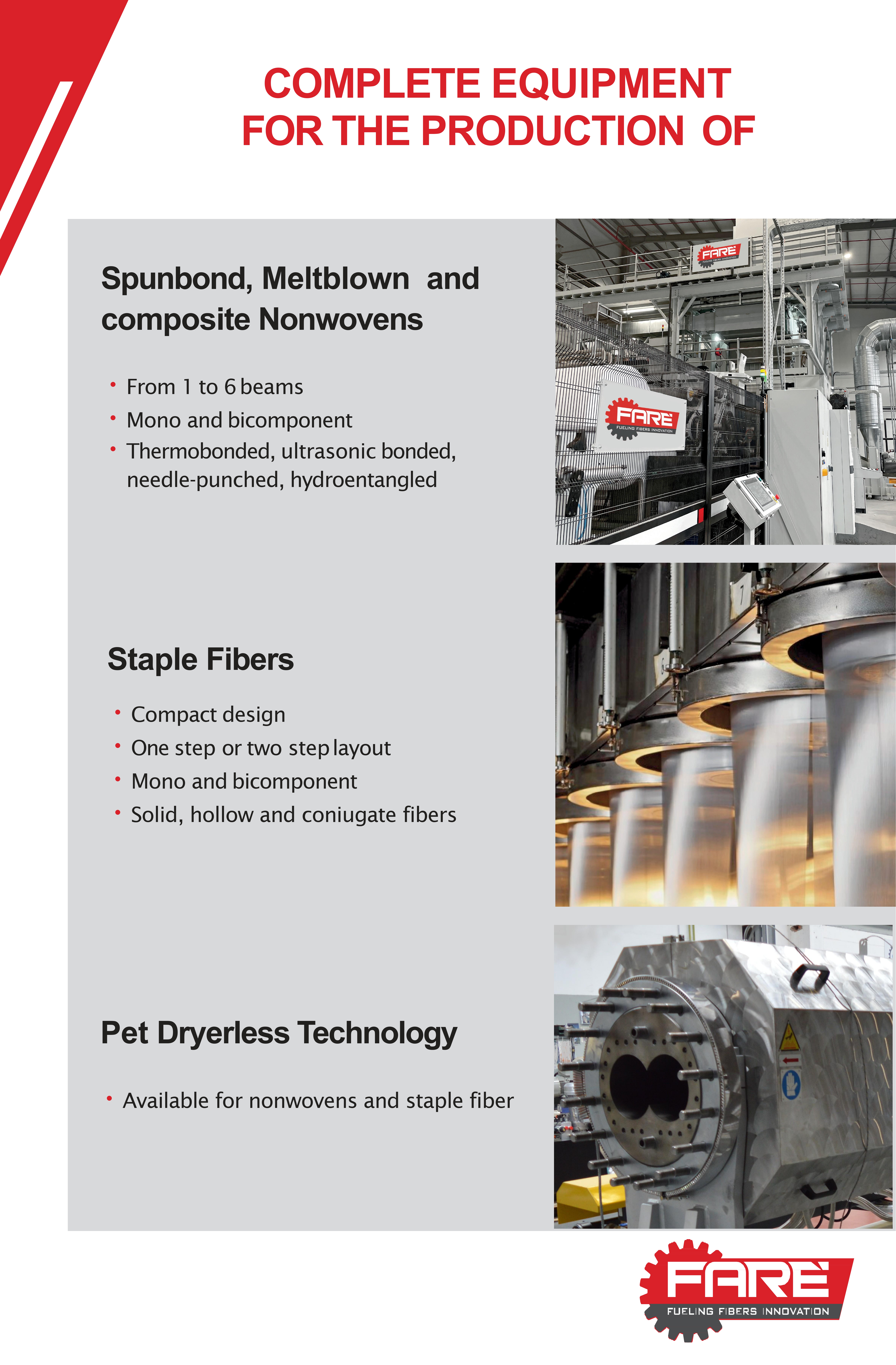 Fibre production Lines and Spunbond, Meltblown Nonwoven Lines